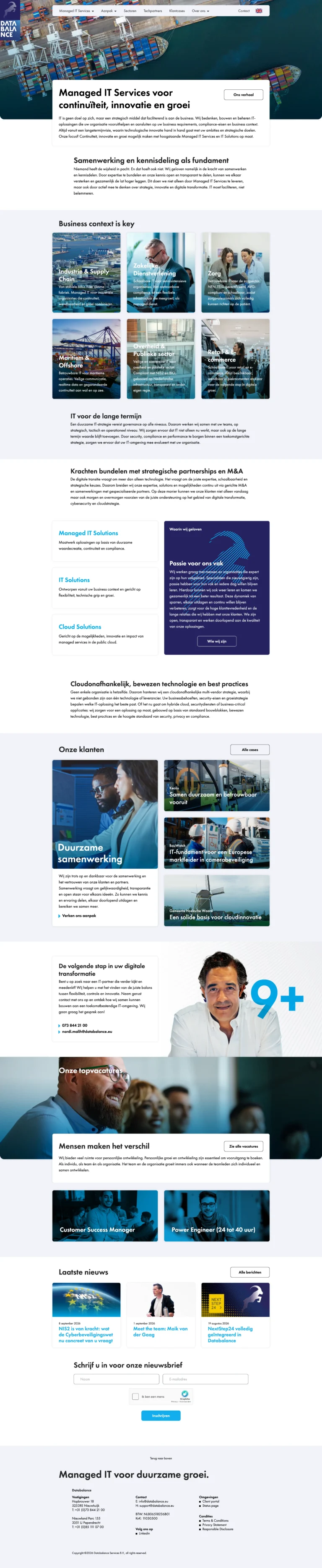 Homepage van Databalance